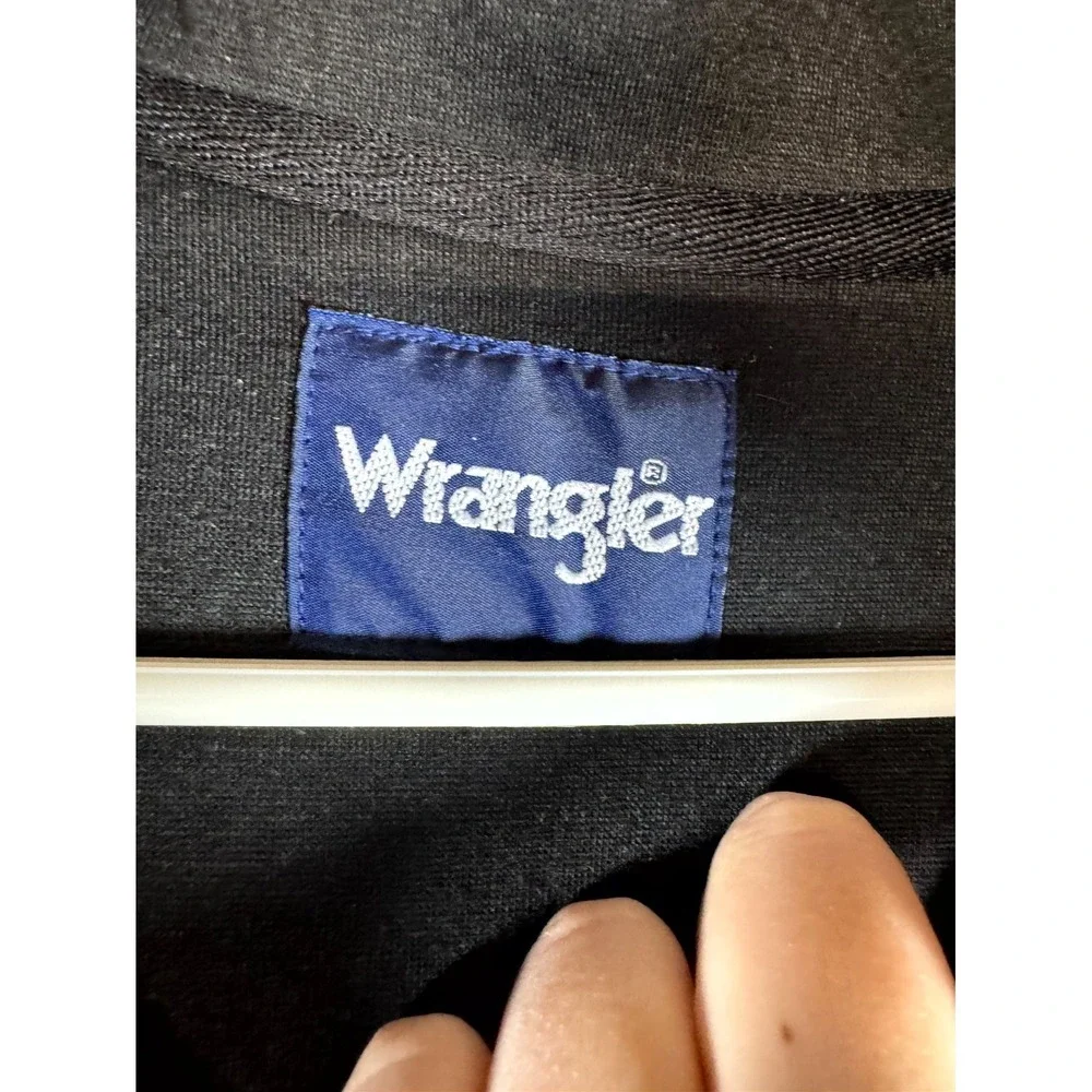 Wrangler Sherpa Jacket Mens Large Blue Aztec Print Long Sleeve 1/4 Zip Mock Neck